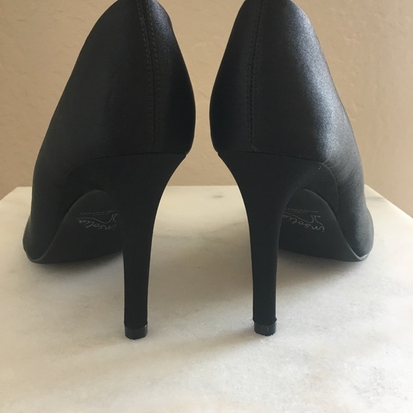Black pointy toe evening high heeled shoes - Picture 4 of 7